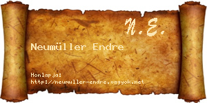 Neumüller Endre névjegykártya